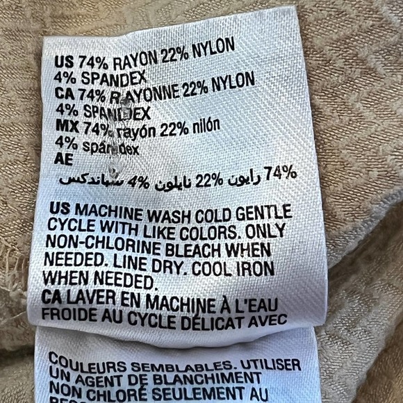 ALFANI DRESS‎ PANT SLACKS RAW HEM PULL ON ELASTIC WAIST SKINNY LEG BEIGE SIZE 10 - Picture 9 of 11